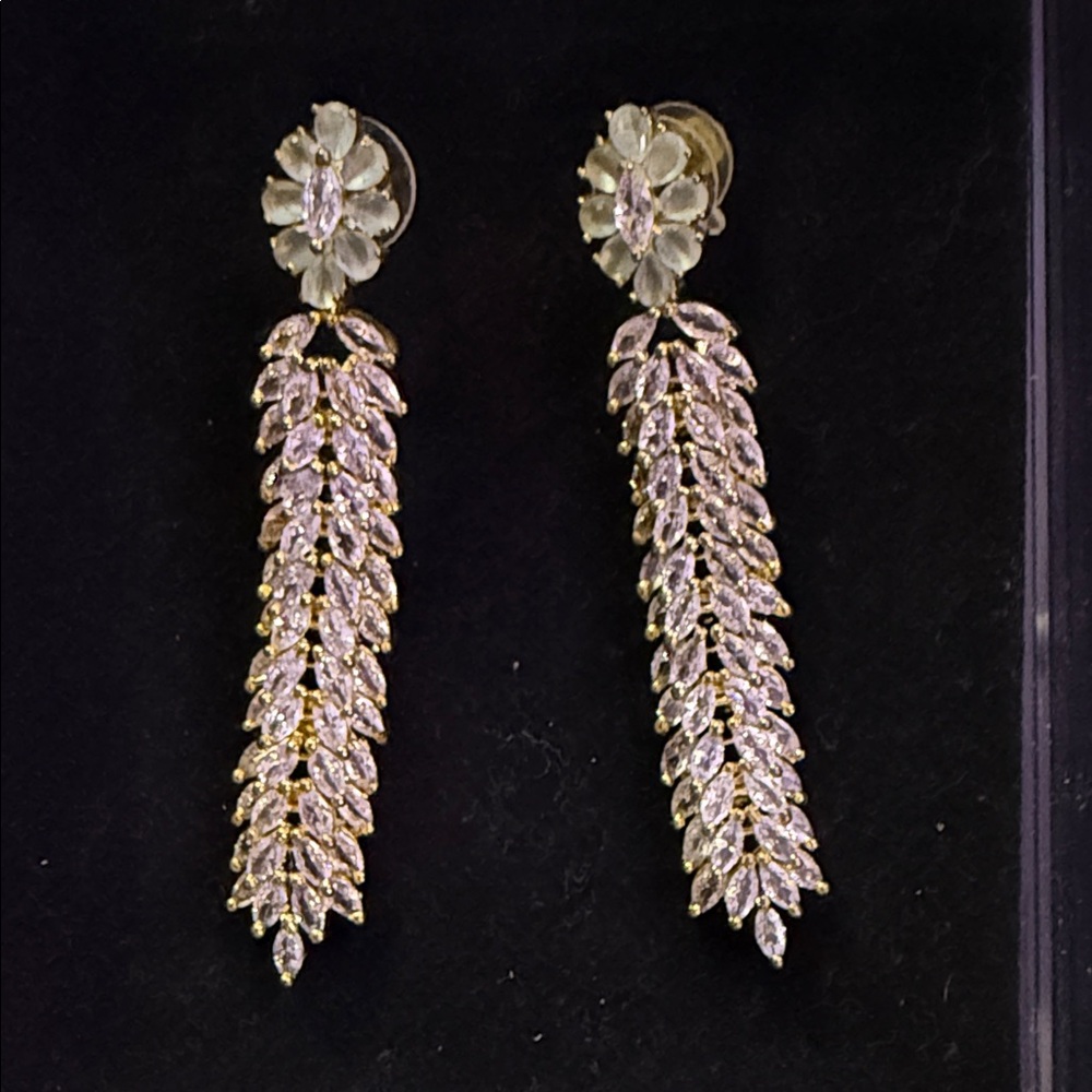 Elegant Gold and Silver Leaf Drop Earrings